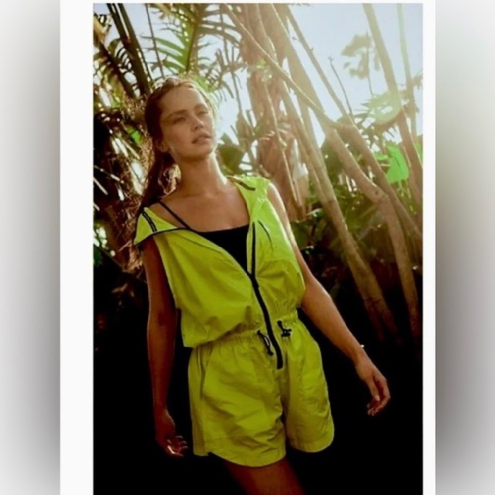 NEW Free People Movement Hike And Race Runsie Romper Highlighter Small